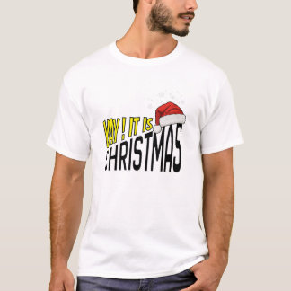 Tシャツ：やった！クリスマスだ（白） Tシャツ
