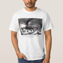 Tシャツ: アメリカの鉄道場面: 雪に閉じ込められた