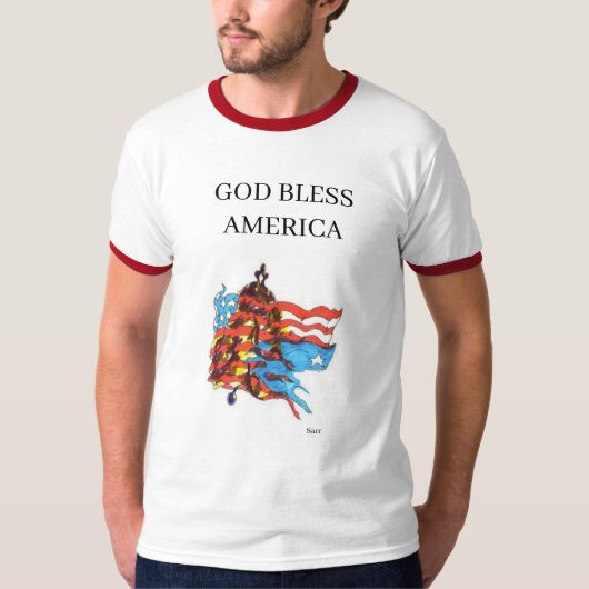 Tシャツ:アメリカ神の祝福 Tシャツ (正面)