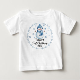 Tシャツ-オリジナル赤ちゃんの初めてのクリスマス2025-男の子 ベビーTシャツ