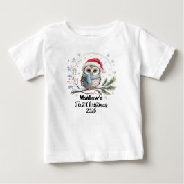 Tシャツ-オリジナル赤ちゃんの初めてのクリスマス2025-男の子 ベビーTシャツ
