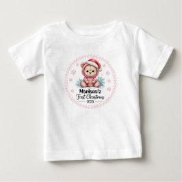 Tシャツ-オーダーメイド 赤ちゃんのクリスマス 2025-女の子 ベビーTシャツ