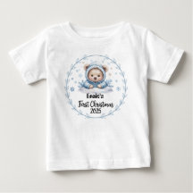 Tシャツ-オーダーメイド 赤ちゃんの最初のクリスマス 2025-男の子