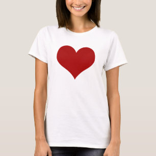 Tシャツ、カード記号を遊ぶ赤いハート Tシャツ