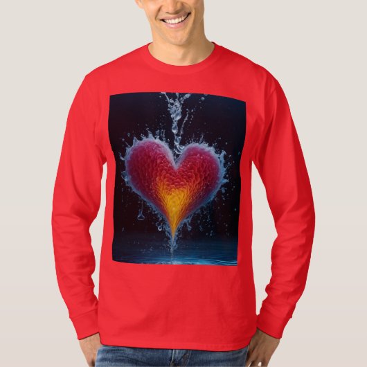 Tシャツ「クリムゾンカスケード:赤のダイナミック希釈」 Tシャツ (正面)