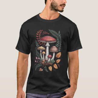 Tシャツ コテージコア オータム ウッドランド キノコ