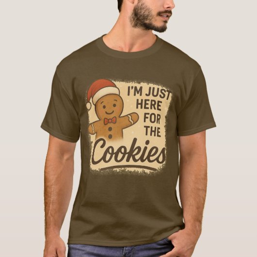 Tシャツ コーヒーではなくクッキーだけ食べに来た (正面)