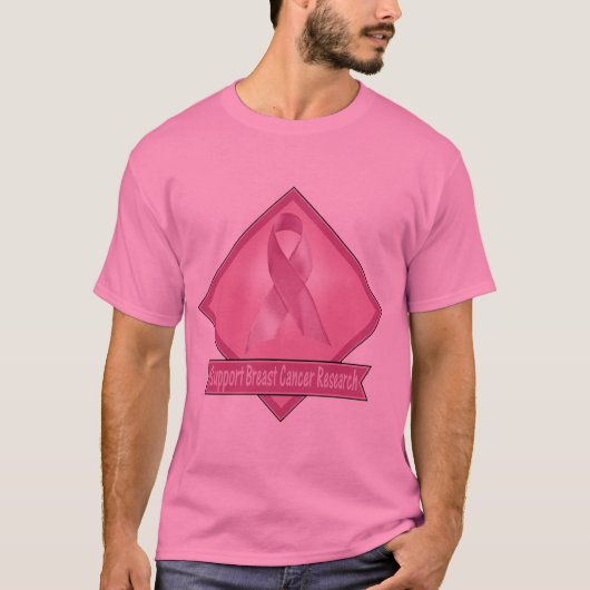 Tシャツ-サポート乳癌の研究 Tシャツ (正面)