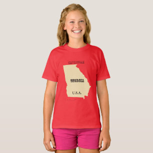 Tシャツ - ジョージア州地図と市