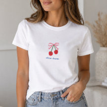 Tシャツ | チェリーコケットリボンキュートグラフィック