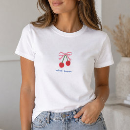 Tシャツ | チェリーコケットリボンキュートグラフィック