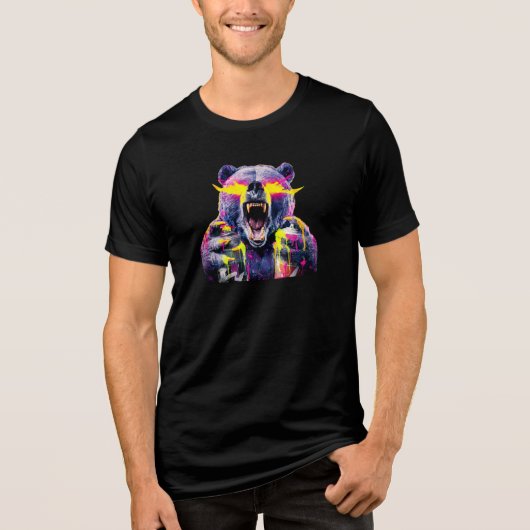 Tシャツ `ネオン落書きベア Rebellion78 (正面)