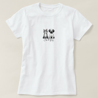 Tシャツ（ネコとドッグウーマン） Tシャツ