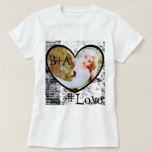 Tシャツ ハート型 写真 差し替え可能 (デザイン正面)