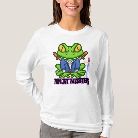 Tシャツ/フード付カエル忍者マスターロゴデザイン Tシャツ (正面)