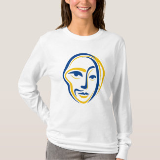 Tシャツ/フード付/スウェットシャツ"美しい顔アート Tシャツ