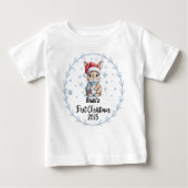 Tシャツ – ベビーパーソナライズされた初クリスマス2025-Boy (正面)