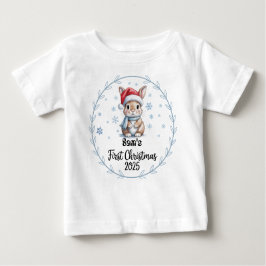 Tシャツ – ベビーパーソナライズされた初クリスマス2025-Boy