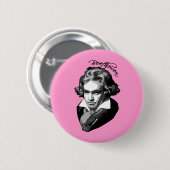 Tシャツ、マグ、ギフトのベートーベンのポートレート 缶バッジ (正面&裏面)