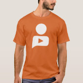 Tシャツ – メンズ：大きいSVアイコン付きオレンジ (正面)