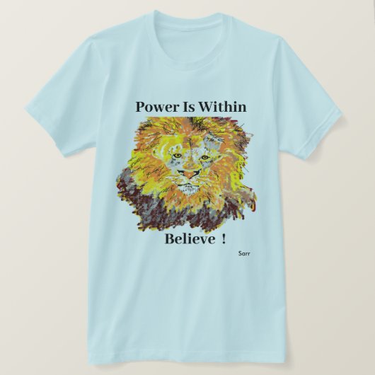Tシャツ ライオン : パワー (デザイン正面)