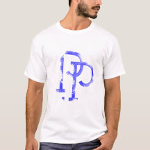 Tシャツ レター P ロゴ デザイン (青)