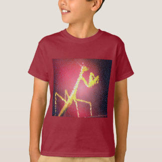 Tシャツ - ワインレッドのカマキリ タイルモザイク