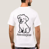 Tシャツ 僕を養子にしてください – 笑顔の子犬のアピール (裏面)