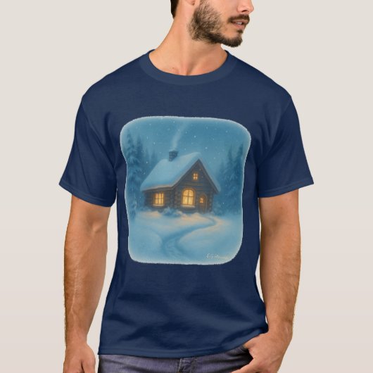 Tシャツ 冬のキャビンシーン (正面)
