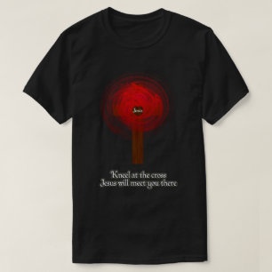 Tシャツ – 十字架にひざまずく(黒)