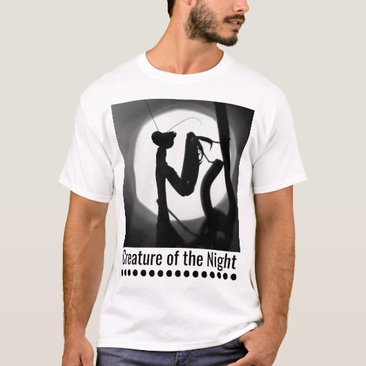 Tシャツ - 夜の生き物 カマキリ (正面)
