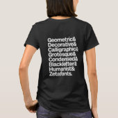 Tシャツ（女性用） - Zetafonts Type&Designer&Zetafonts Tシャツ (裏面)