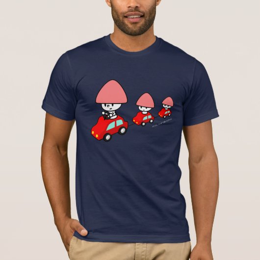 Tシャツ-小さい車が付いている車 Tシャツ (正面)
