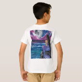 Tシャツ - 手描きアート - 海の深み (裏面フル)