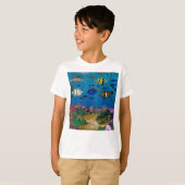 Tシャツ - 手描きアート - 海の深み (正面フル)