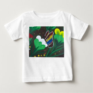 Tシャツ-手描きアート-蝶の花開き ベビーTシャツ