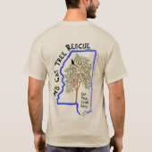 Tシャツ、文字のロゴの前部、地図のロゴの背部 Tシャツ (裏面)