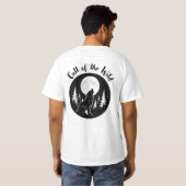 Tシャツ 月夜の狼の遠吠え (裏面フル)