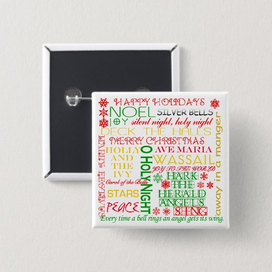 Tシャツ、服装、ギフトのクリスマスキャロルのタイトル 缶バッジ (正面&裏面)