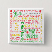 Tシャツ、服装、ギフトのクリスマスキャロルのタイトル 缶バッジ (正面)