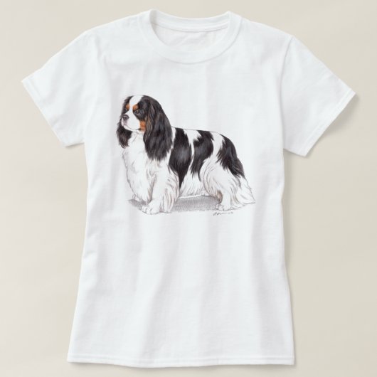 Tシャツ: 無頓着なチャールズ王スパニエル犬 Tシャツ (デザイン正面)
