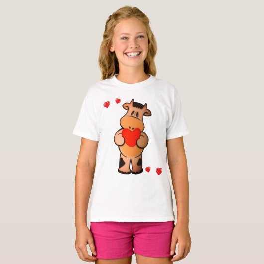 Tシャツ 牛 友達  (正面フル)