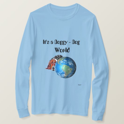 Tシャツ：犬の世界 – Dog World Tシャツ (デザイン正面)