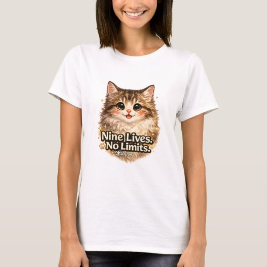 Tシャツ - 猫は九生+無限の可能性 (正面)