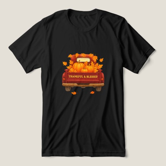 Tシャツ – 紅葉とカボチャユニセックス (デザイン正面)