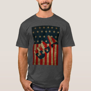 Tシャツ-素朴な米国旗および文字米国 Tシャツ