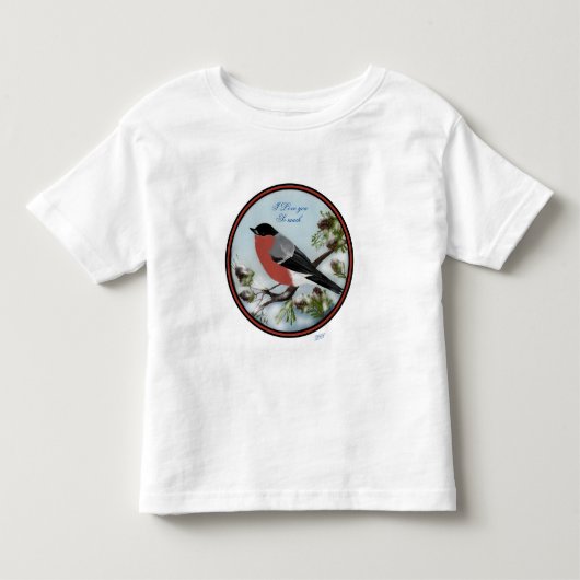Tシャツ　美しい鳥のデジタルイラスト トドラーTシャツ (正面)
