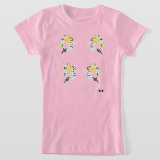 Tシャツ:花のブーケ Tシャツ (レイダウン)