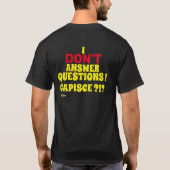 Tシャツ「質問に答えない」 Tシャツ (裏面)