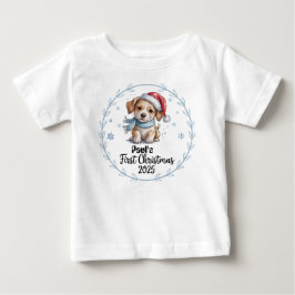 Tシャツ-赤ちゃんの初めてのクリスマス2025-男の子 ベビーTシャツ